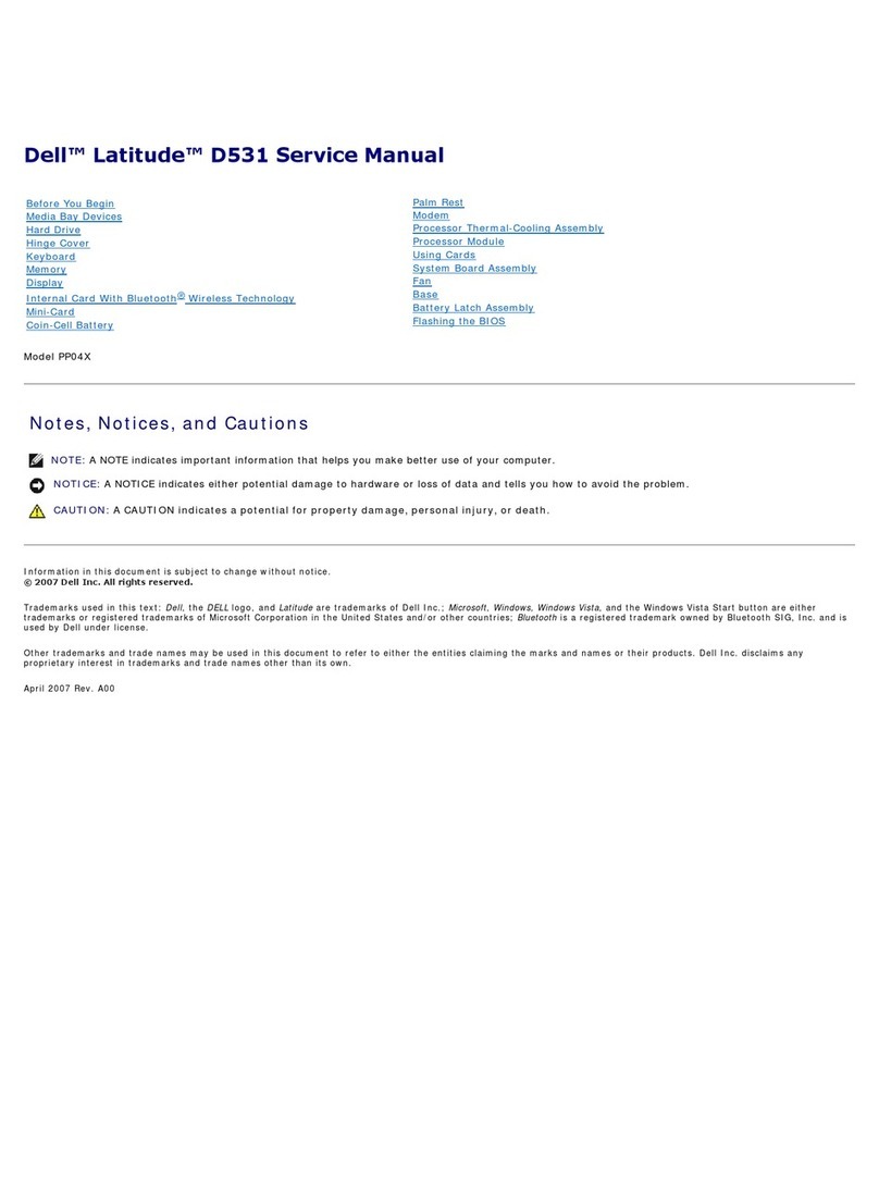 Dell Latitude D531 Service manual