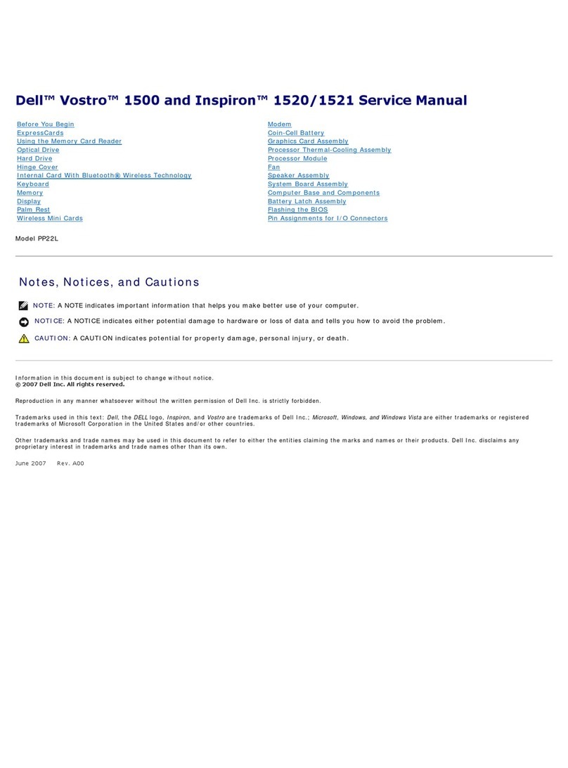 Dell Vostro 1500 Service manual