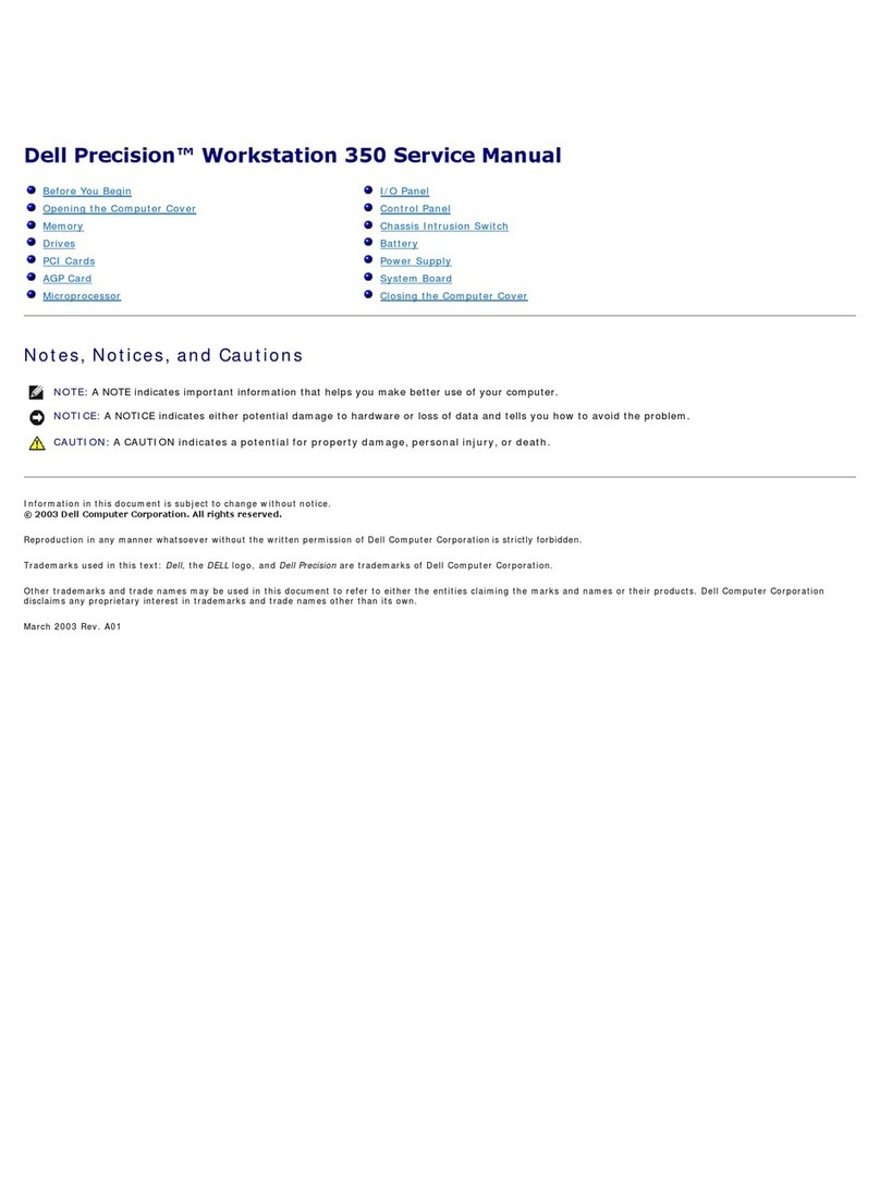 Dell Precision Workstation 350 User manual