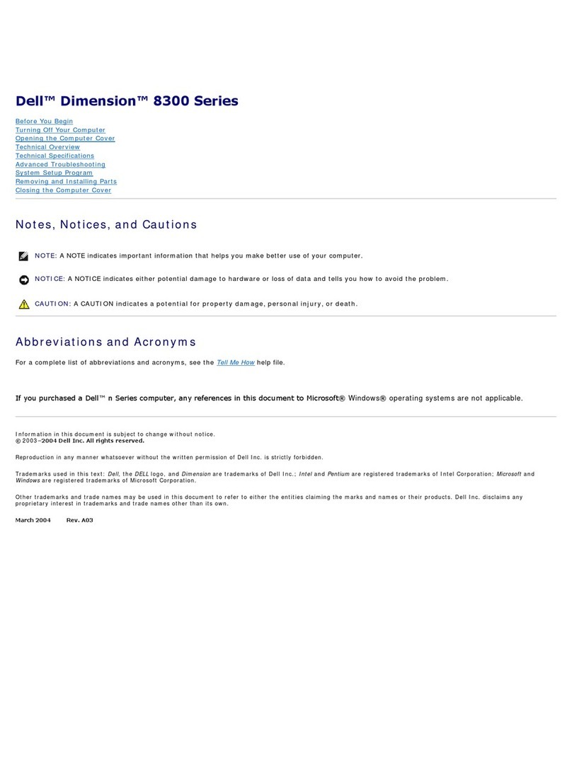 Dell Dimension 8300 Series User manual