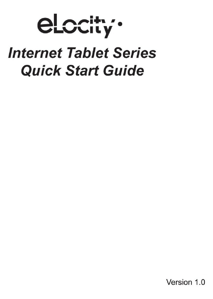 Elocity A7 Internet Tablet quick start guide