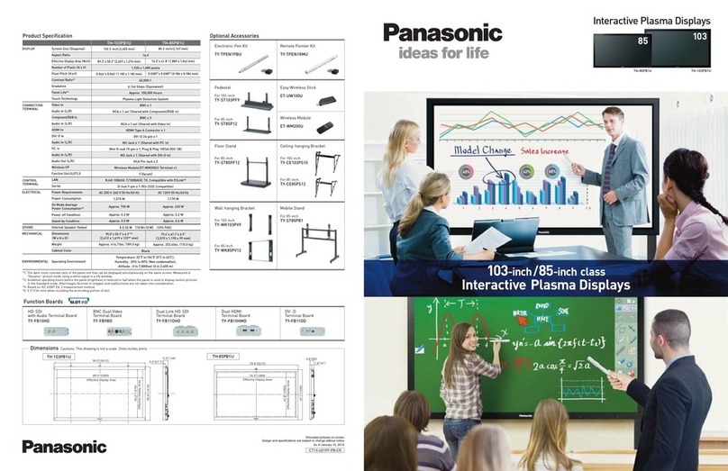Panasonic TH-103PB1U User manual