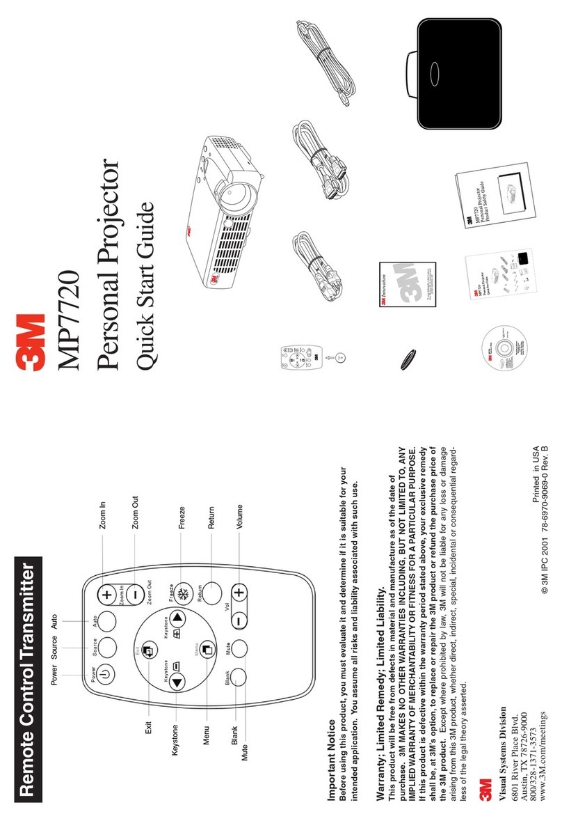 3M Personal Projector MP7720 quick start guide