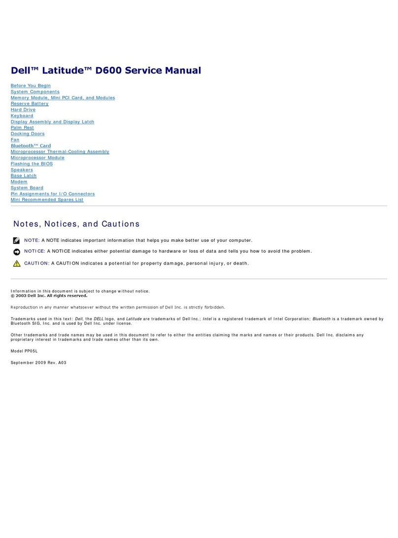 Dell Lattitude D600 Service manual