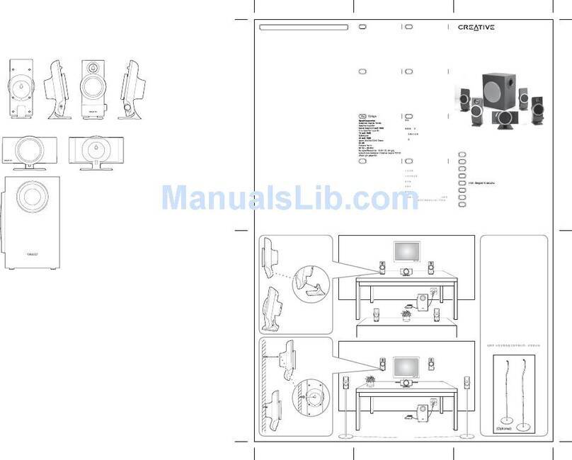 Creative Inspire Speaker System T6100 Owner's manual