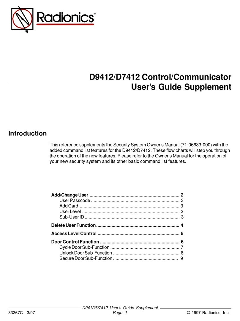 Radionics D9412 User manual