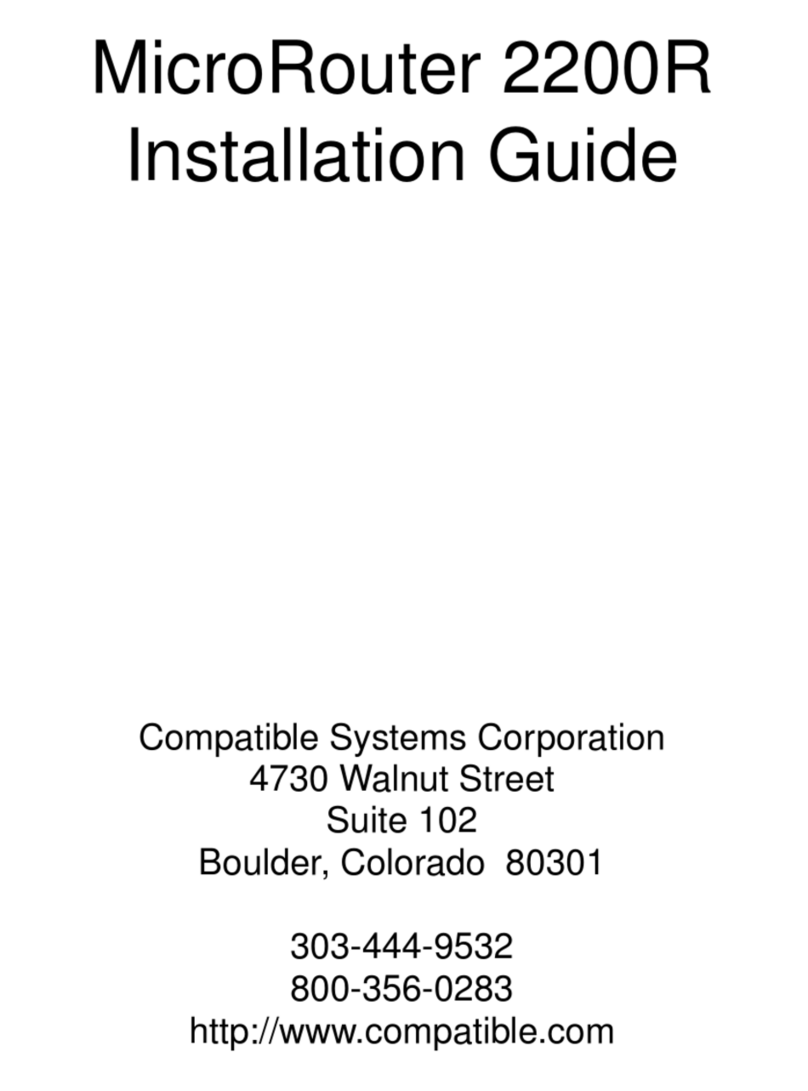 Compatible Systems MicroRouter 2200R User manual Compatible Systems MicroRouter 2200R User manual