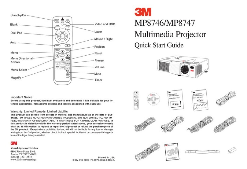 3M Multimedia Projector MP8746 User manual