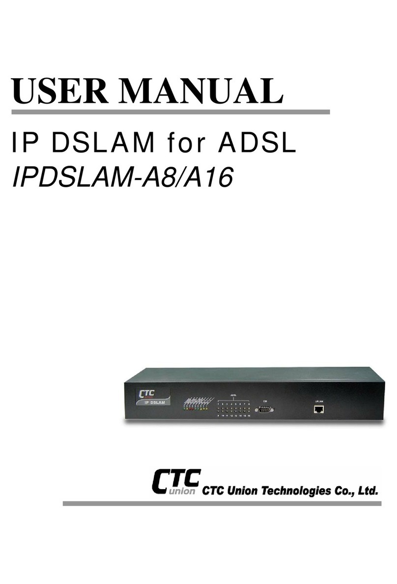 CTC Union IP DSLAM for ADSL IPDSLAM-A8/A16 User manual
