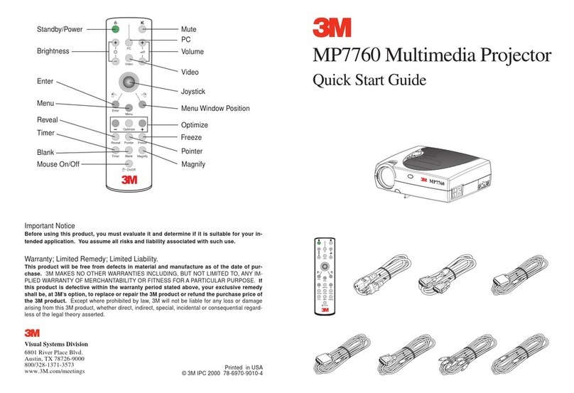 3M Multimedia Projector MP7760 User manual