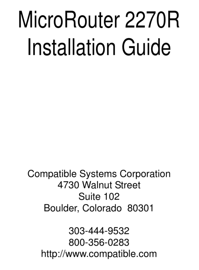 Compatible Systems MicroRouter 2270R User manual Compatible Systems MicroRouter 2270R User manual
