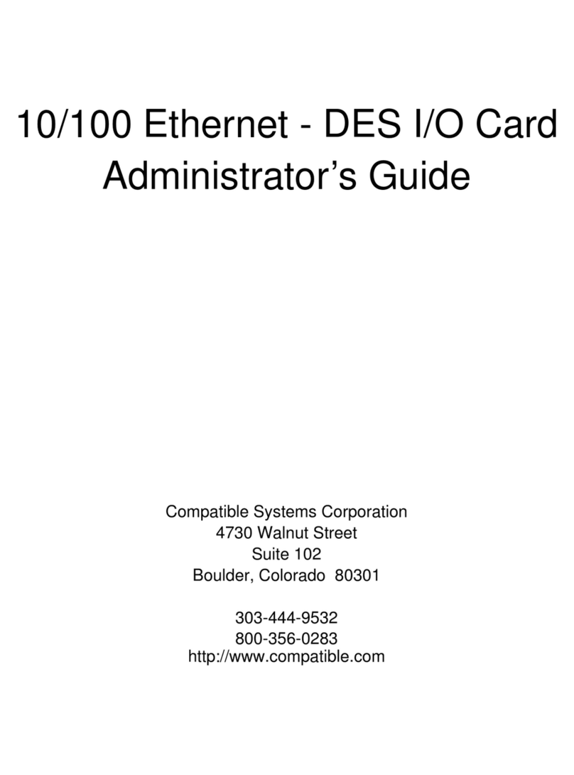 Compatible Systems DES I/O Card 10/100 Administrator's guide