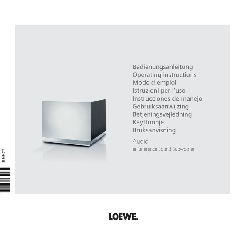 Loewe Reference Sound Subwoofer User manual Loewe Reference Sound Subwoofer User manual