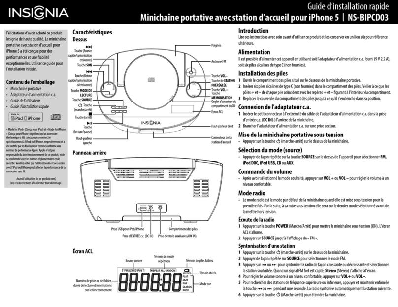 Insignia NS-BIPCD03 Installation and operation manual