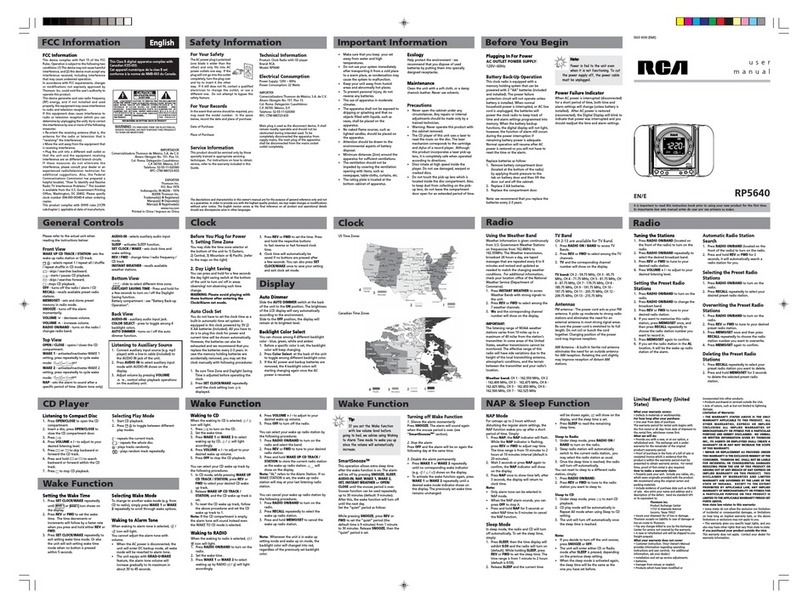 Audiovox RP5640 User manual