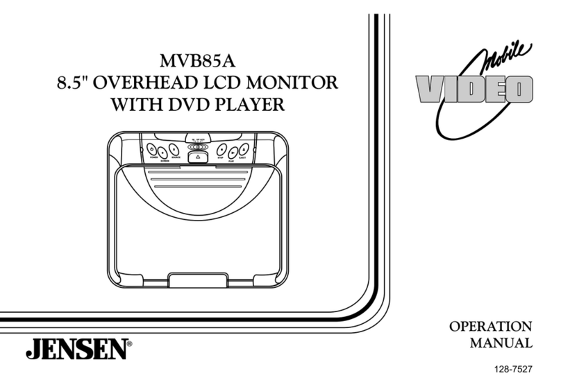 Jensen MVB85A - 8.5" LCD Overhead Monitor User manual