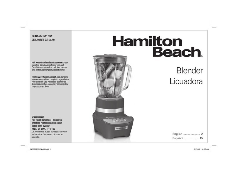 Hamilton Beach 53209 Owner's manual