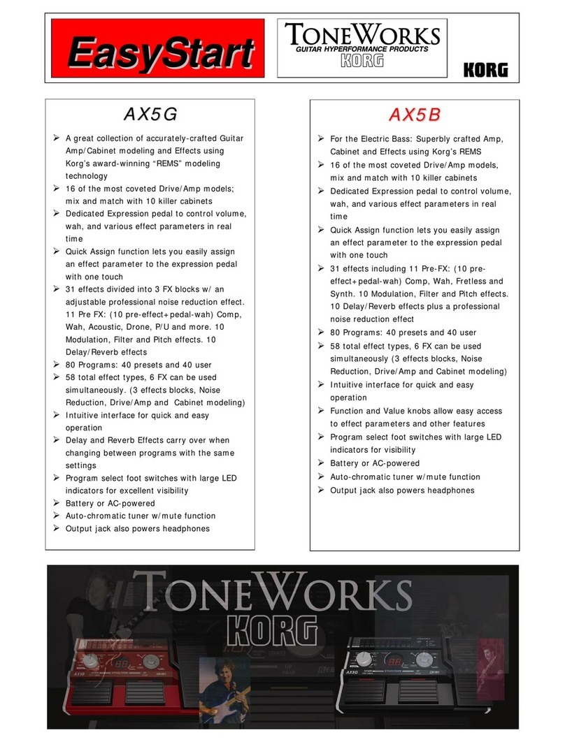 Korg ToneWorks AX5B Product information sheet