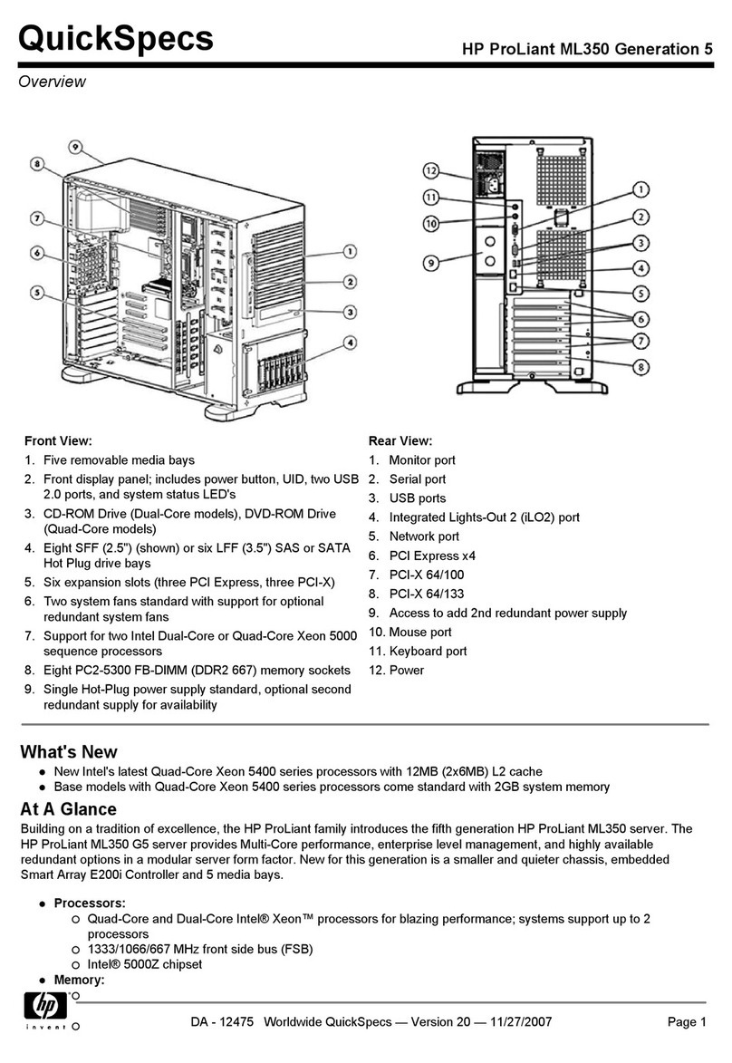 HP ProLiant ML350 Generation 5 User manual