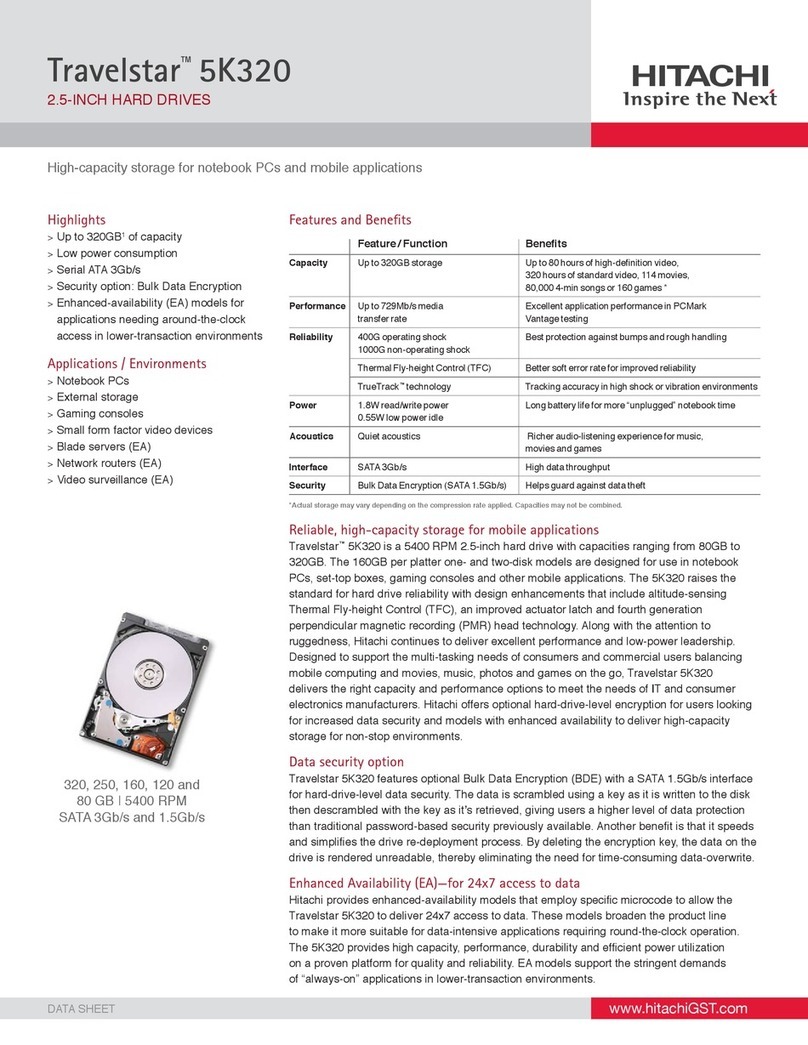 Hitachi HTS543212L9A300 User manual Hitachi HTS543212L9A300 User manual