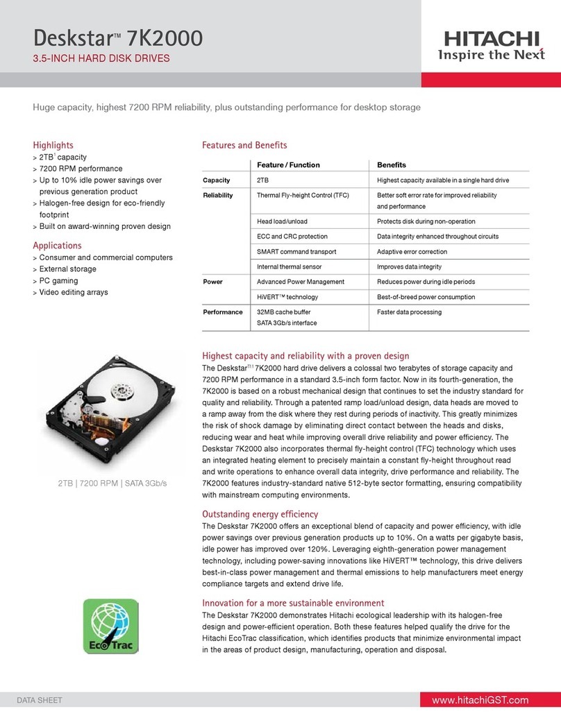 Hitachi 3.5-inch Deskstar HDS722020ALA330 User manual Hitachi 3.5-inch Deskstar HDS722020ALA330 User manual