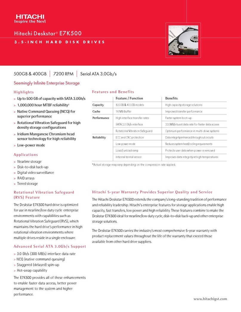 Hitachi 3.5-INCH HDS725050KLA360 User manual