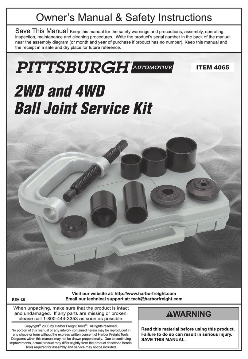 Pittsburgh Automotive Pittsburgh Automotive 2WD and 4WD Ball Joint Service... Owner's manual & safety instructions