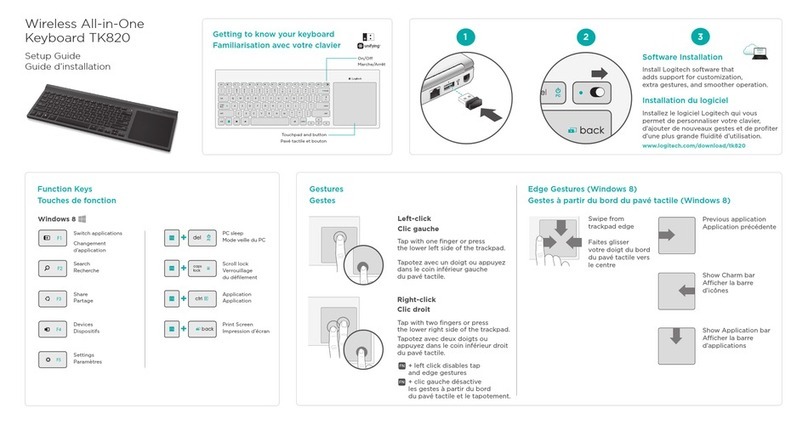 Logitech Wireless All-in-One TK820 User manual Logitech Wireless All-in-One TK820 User manual