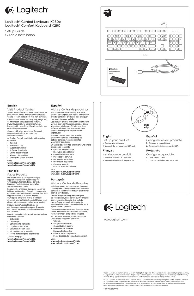 Logitech Corded Keyboard K280e User manual Logitech Corded Keyboard K280e User manual