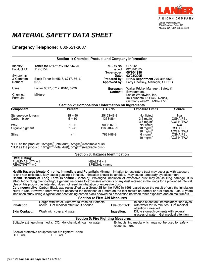 Lanier 6517 Material safety data sheet