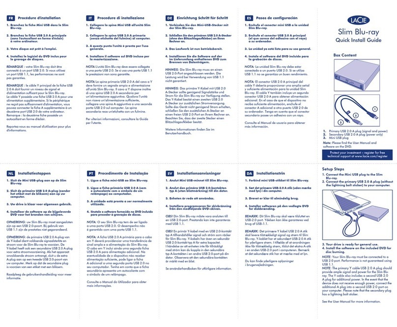 LaCie Slim Blu-ray Quick install guide