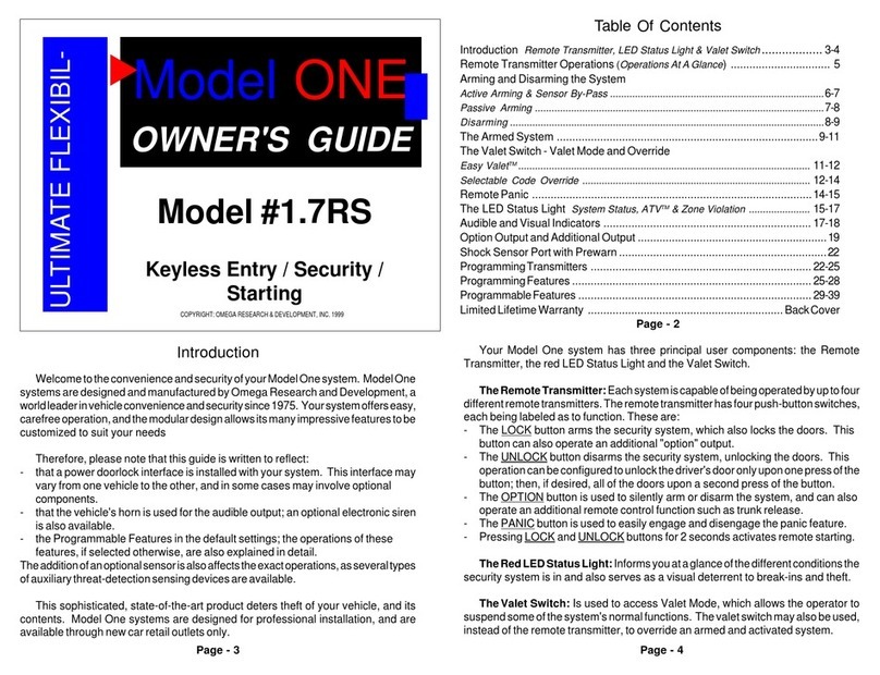 Omega Executive model One 1.7rs User manual