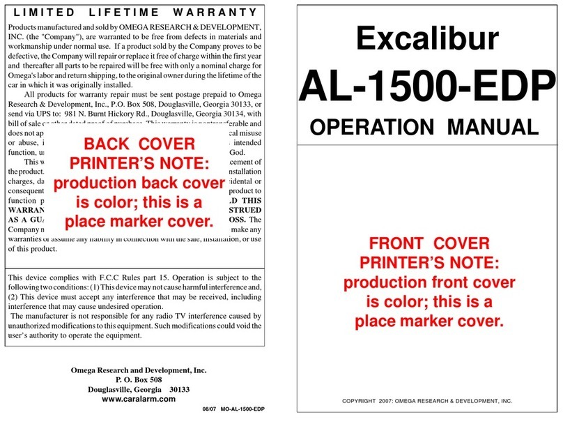 Omega Excalibur AL-1500-EDP User manual