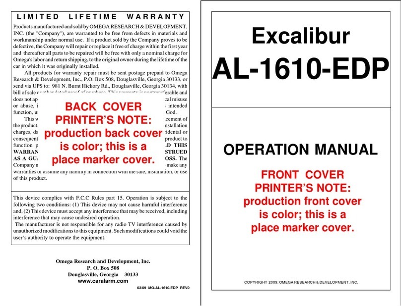 Omega Excalibur AL-1610-EDP User manual