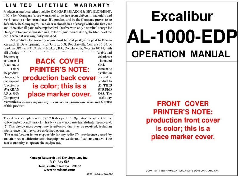Omega Excalibur AL-1000-EDP User manual