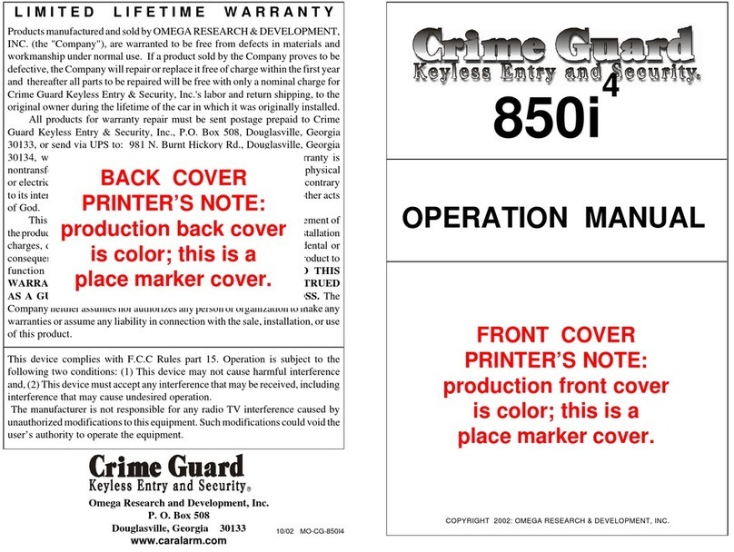 Omega Crime Guard 850i4 Operation manual