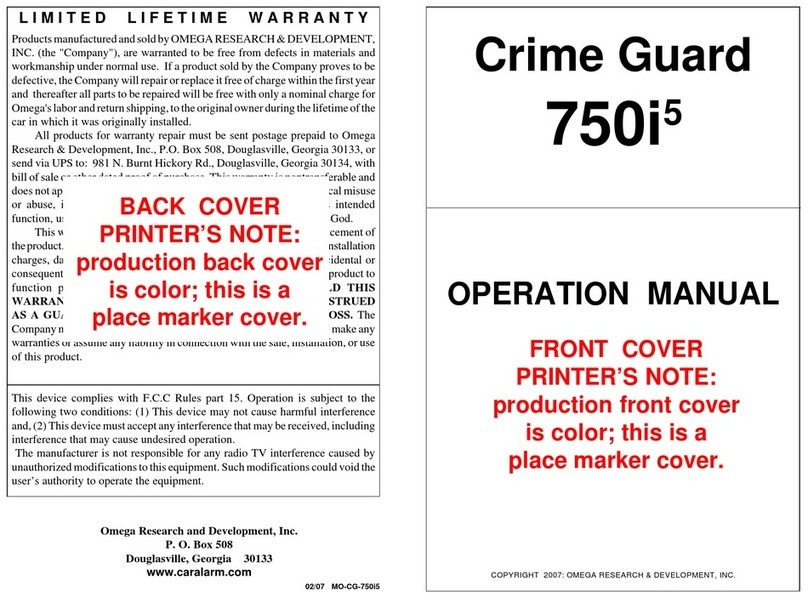 Omega Crime Guard 750i5 User manual