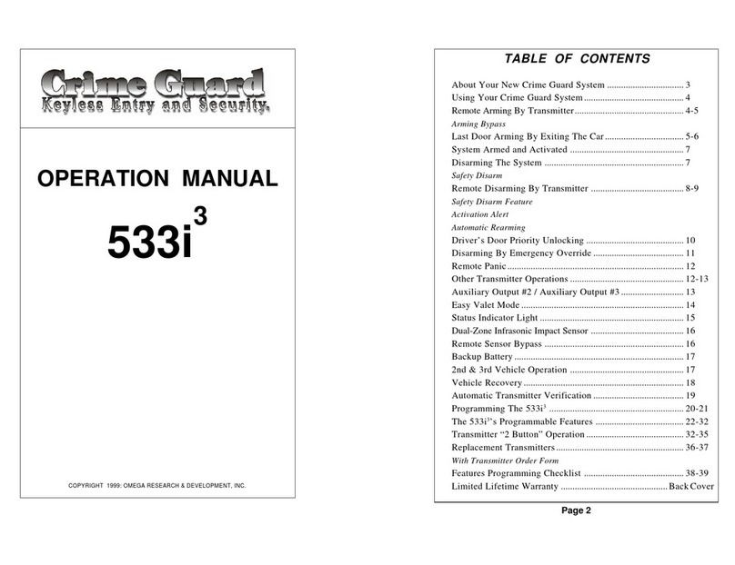 Crime Guard Crime Guard 533i3 Operation manual