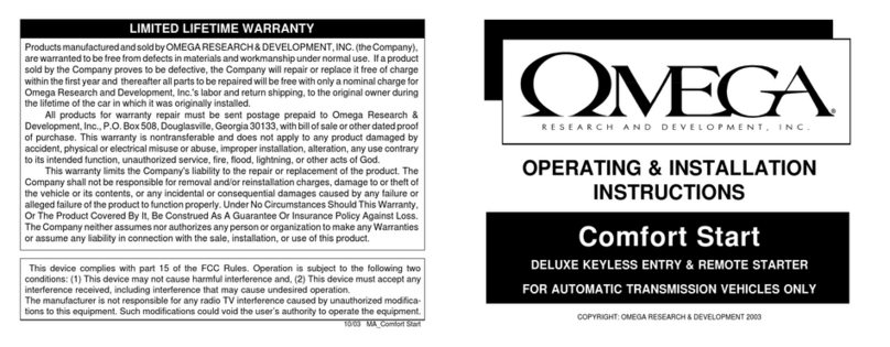 Omega Comfort Start Product guide Omega Comfort Start Product guide