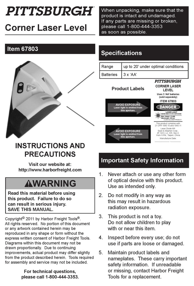 Pittsburgh Pittsburgh Corner Laser Level User manual