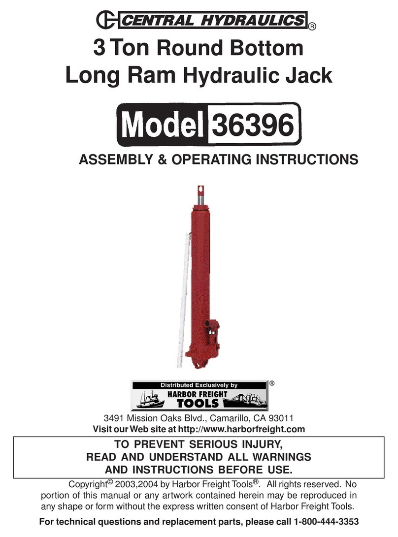 Central Hydraulics Central Hydraulics 3 Ton Round Bottom Long Ram Hydraulic Jack... Assembly & operating instructions Central Hydraulics Central Hydraulics 3 Ton Round Bottom Long Ram Hydraulic Jack... Assembly & operating instructions