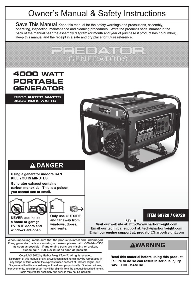 Predator Predator Generators 4000 Watt Portable... Assembly instructions