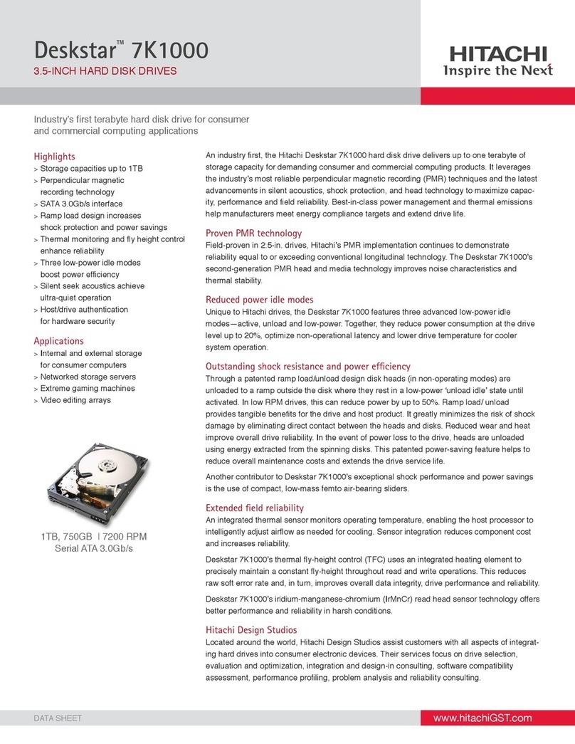 Hitachi Deskstar HDS721075KLA330 datasheet