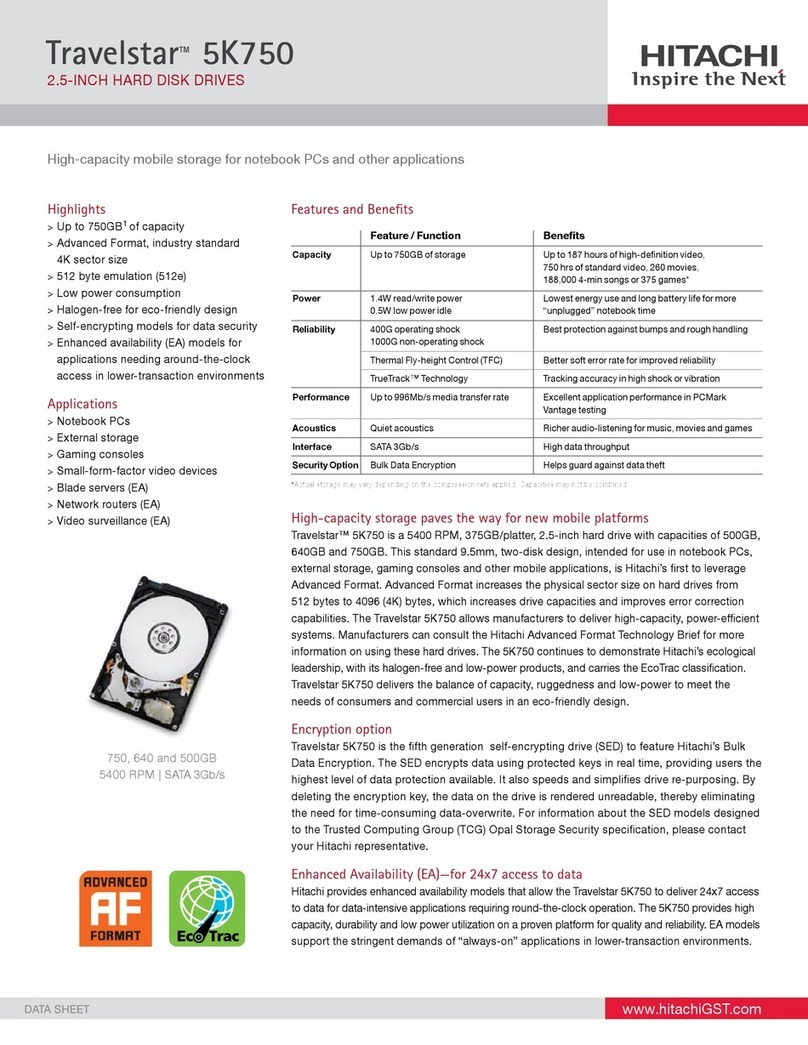 Hitachi Travelstar 2.5-INCH HTS547575A9E384 User manual Hitachi Travelstar 2.5-INCH HTS547575A9E384 User manual