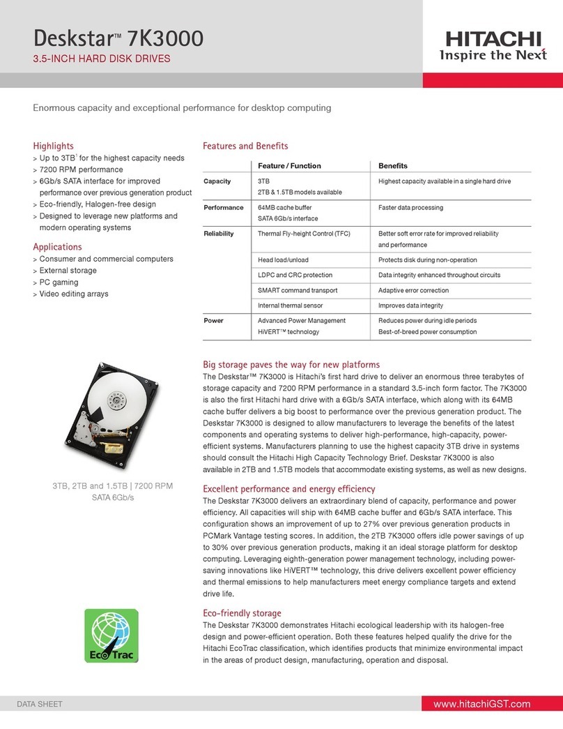 Hitachi HDS723020BLA642 User manual