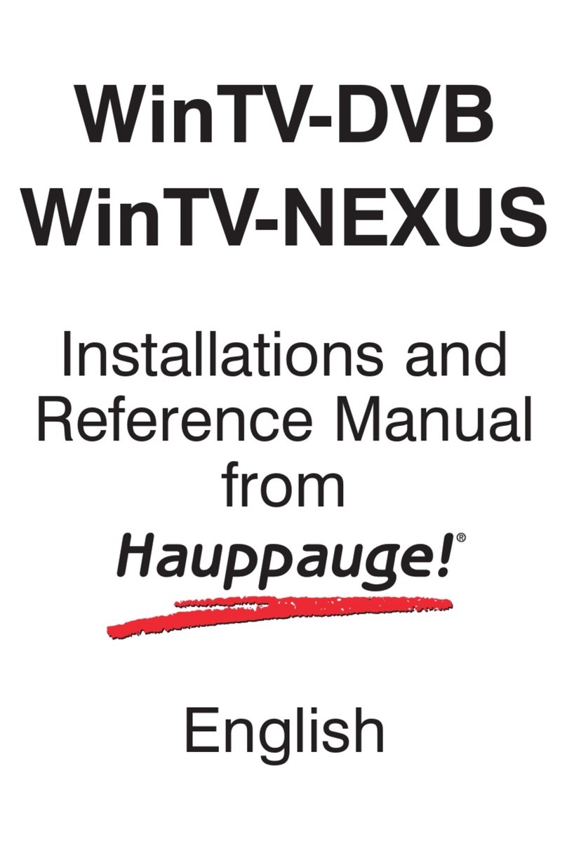 Hauppauge WinTV-DVB Installation and reference manual Hauppauge WinTV-DVB Installation and reference manual