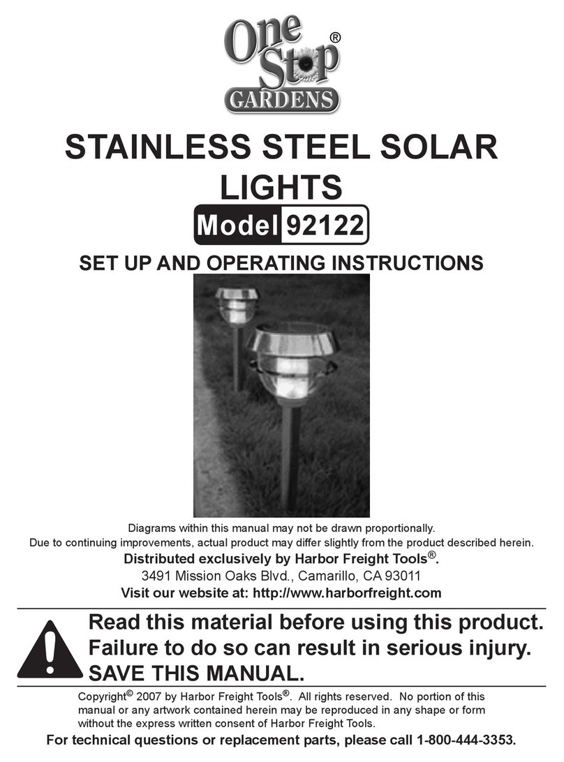 One Stop Gardens One Stop Gardens Stainless Steel Solar Lights... Installation manual