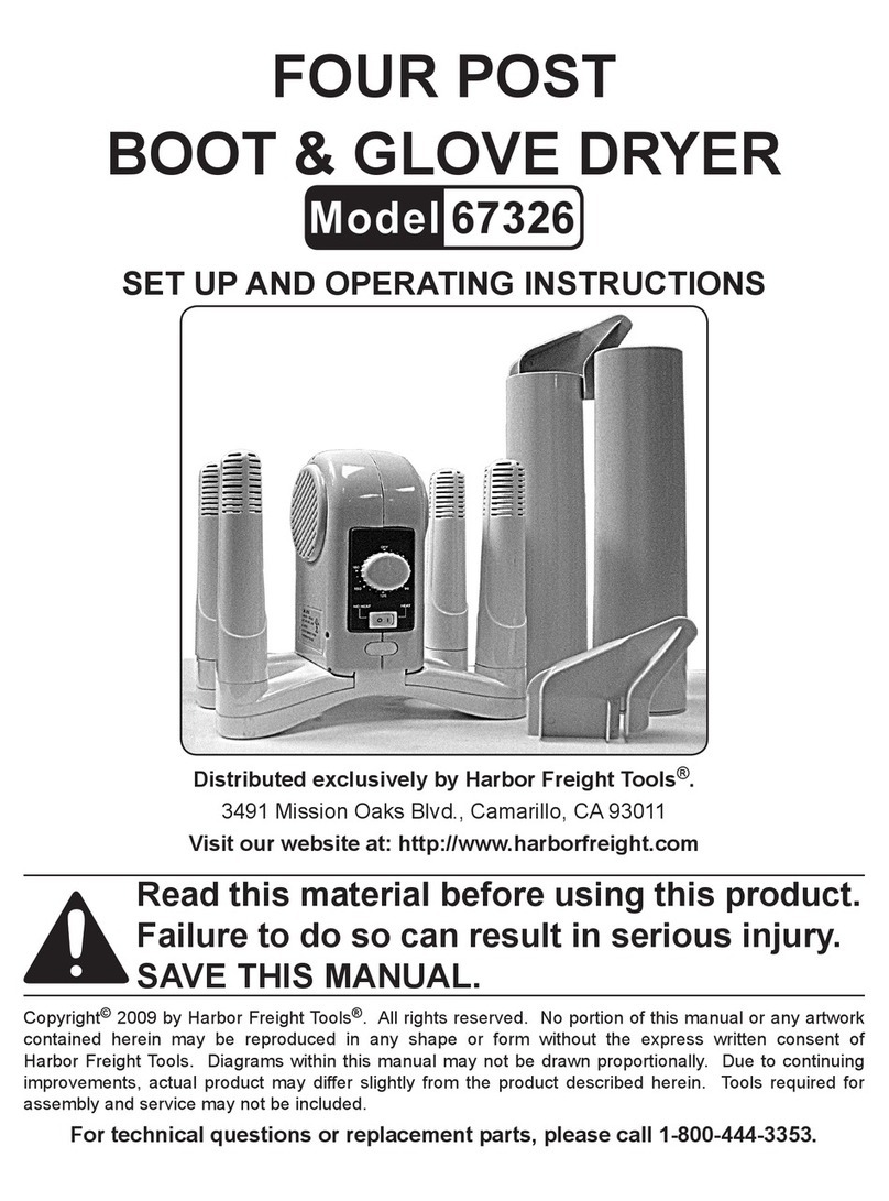 Harbor Freight Tools Four Post Boot & Glove Dryer 67326 Set up and operating instructions Harbor Freight Tools Four Post Boot & Glove Dryer 67326 Set up and operating instructions