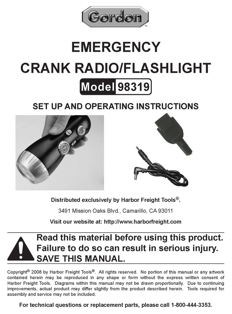 Gordon Crank Radio/Flashlight 98319 Set up and operating instructions