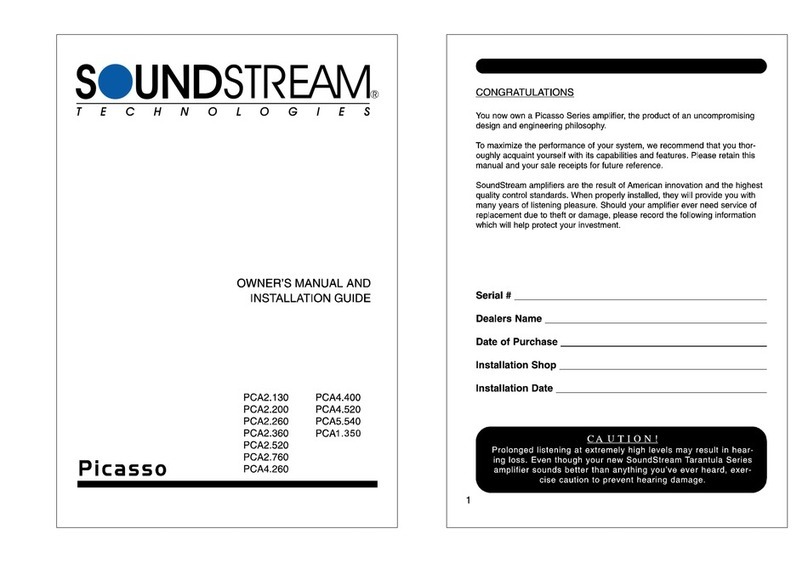 Soundstream Picasso PCA2.130 Programming manual